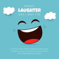 World laughter Day May 7th with laugh expression illustration vector