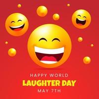 Happy world laughter day May 7th with emoticons illustration vector