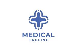 médico clínica cuidado logo diseño vector