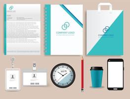 stylish business stationery items set with Vector Design