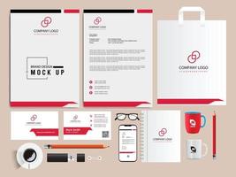 stylish business stationery items set with Vector Design