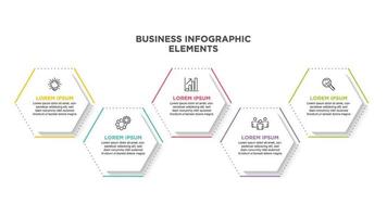 Infographics for business concept with icons and 5 options or steps. For content, diagram, flowchart, steps, parts, timeline infographics, workflow, chart. vector