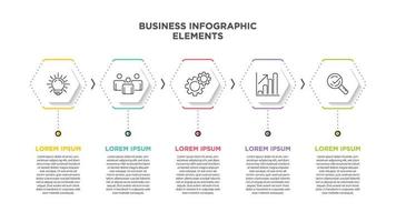 Infographics for business concept with icons and 5 options or steps. For content, diagram, flowchart, steps, parts, timeline infographics, workflow, chart. vector