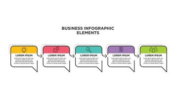 Infographics for business concept with icons and 5 options or steps. For content, diagram, flowchart, steps, parts, timeline infographics, workflow, chart. vector