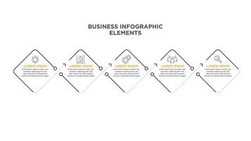 infografías para el concepto de negocio con iconos y 5 opciones o pasos. para contenido, diagrama, diagrama de flujo, pasos, partes, infografías de línea de tiempo, flujo de trabajo, gráfico. vector