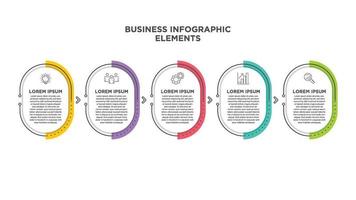 Infographics for business concept with icons and 5 options or steps. For content, diagram, flowchart, steps, parts, timeline infographics, workflow, chart. vector