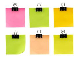 Collection of colorful sticky note with binder photo