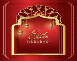 eid Mubarak saludo tarjeta islámico modelo vector diseño