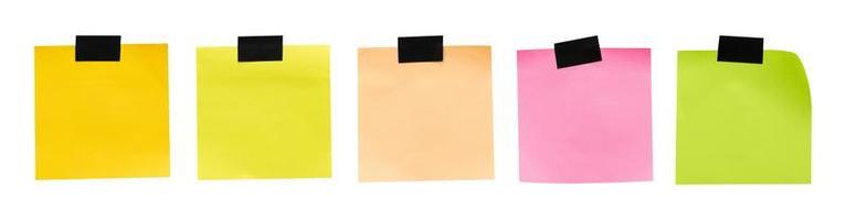 set of color sticky notes with tape photo