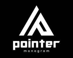 Set Letter A IP P Monogram Triangle Shape Symbol Pyramid Cursor Pointer Arrow Modern Design Vector