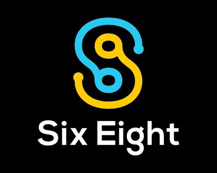 Set Abstract Letter S Number Eight Playful Color Line Connecting Networking Cable Icon Design Vector