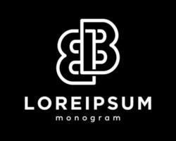 Set Letter B Monogram Connection Line Style Shadow Twin Mirror Symbol Brand Identity Design Vector