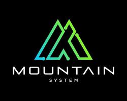 Set Icon Mountain Line Connection Networking Internet Technology Modern Style Brand Design Vector