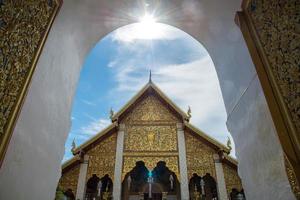 Wat Phra That Hariphunchai the iconic famous temple in Lamphun city, Northern Thailand. photo