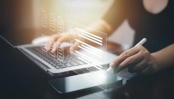 Signing electronic documents on digital documents Online, businessman with contract Electronic signature, e-signing, digital document management, paperless office, signing business contract concept, photo