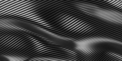 Black kevlar texture carbon fiber streaked fabric background striped wavy 3D illustration photo