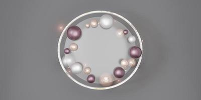 glass frames for text and pictures With beads and pearls 3d illustration modern decorative background photo