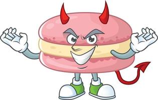 A cartoon character of strawberry macarons vector