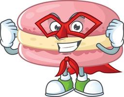 A cartoon character of strawberry macarons vector