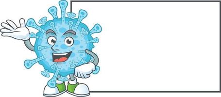 un dibujos animados personaje de fiebre coronavirus vector