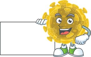 un dibujos animados personaje de infeccioso coronavirus vector