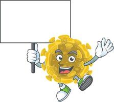 A cartoon character of infectious coronavirus vector