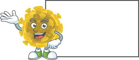 un dibujos animados personaje de infeccioso coronavirus vector