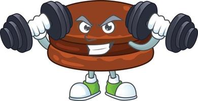 A cartoon character of chocolate alfajor vector