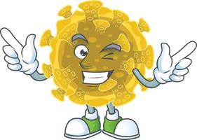 A cartoon character of infectious coronavirus vector