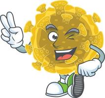 A cartoon character of infectious coronavirus vector