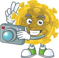 A cartoon character of infectious coronavirus vector