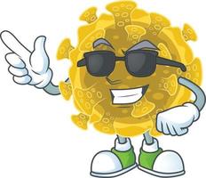 A cartoon character of infectious coronavirus vector