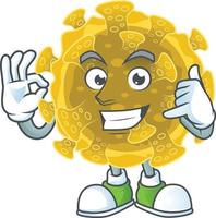 un dibujos animados personaje de infeccioso coronavirus vector