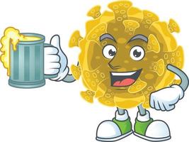 A cartoon character of infectious coronavirus vector