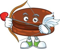 A cartoon character of chocolate alfajor vector