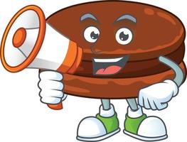 A cartoon character of chocolate alfajor vector