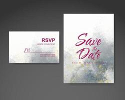 Wedding invitation with abstract watercolor background vector