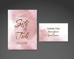 Wedding invitation with abstract watercolor background vector