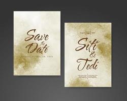 Wedding invitation with abstract watercolor background vector