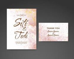 Wedding invitation with abstract watercolor background vector