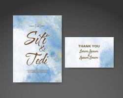 Wedding invitation with abstract watercolor background vector