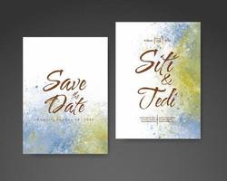 Wedding invitation with abstract watercolor background vector