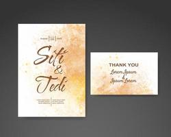 Wedding invitation with abstract watercolor background vector