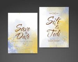 Wedding invitation with abstract watercolor background vector