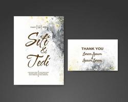 Wedding invitation with abstract watercolor background vector