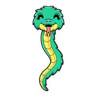 Cute green spiny bush viper cartoon vector