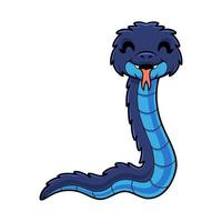 Cute blue spiny bush viper cartoon vector