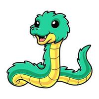 Cute green spiny bush viper cartoon vector