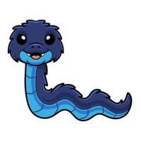 PrintCute blue spiny bush viper cartoon vector