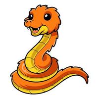 Cute orange spiny bush viper cartoon vector